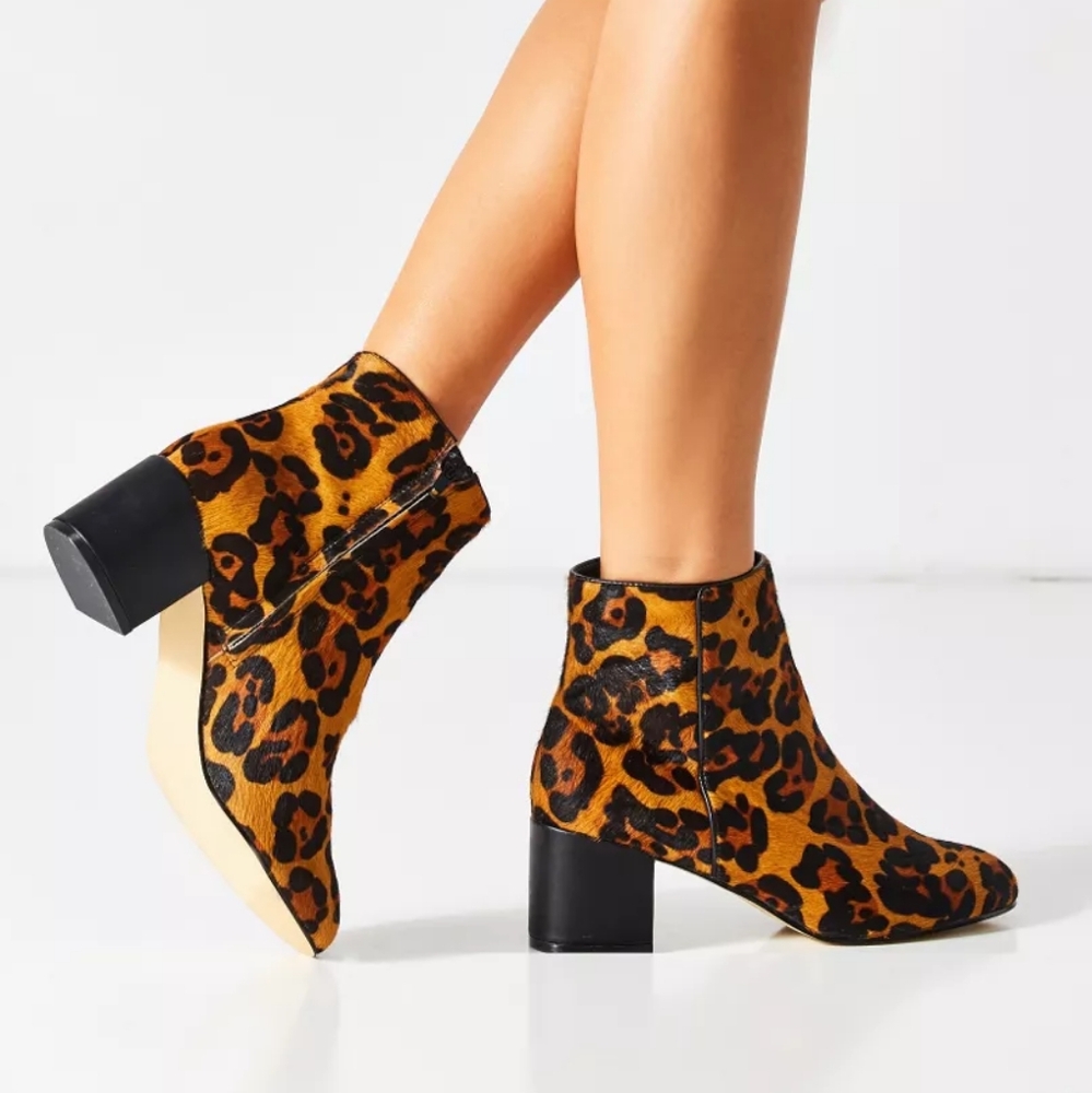 Urban Outfitters Thelma Leopard Cap Skin Bootie